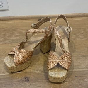 Marc Fisher Chela Braided Platform Tan Sandals